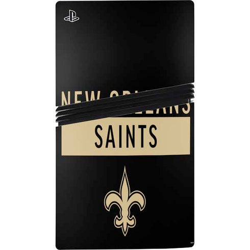 NFL New Orleans Saints Black Performance Series PS5 Pro Disk Bundle Skin
