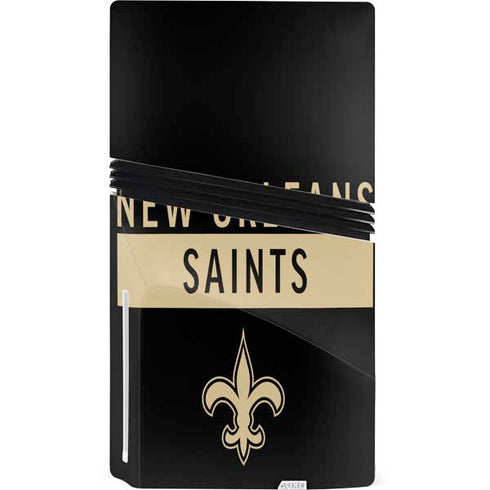 NFL New Orleans Saints Black Performance Series PS5 Pro Disk Bundle Skin