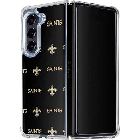 NFL New Orleans Saints Blitz Series Galaxy Z Fold5 5G Clear Case