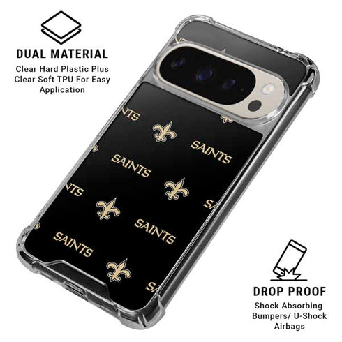 NFL New Orleans Saints Blitz Series Pixel 9/9 Pro Clear Case
