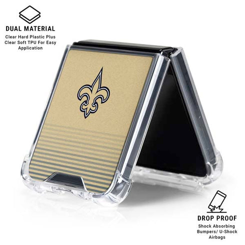 NFL New Orleans Saints Breakaway Galaxy Z Flip6 Clear Case
