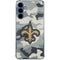 NFL New Orleans Saints Camo Galaxy A35 5G Clear Case
