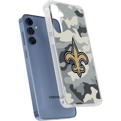 NFL New Orleans Saints Camo Galaxy A55 5G Clear Case