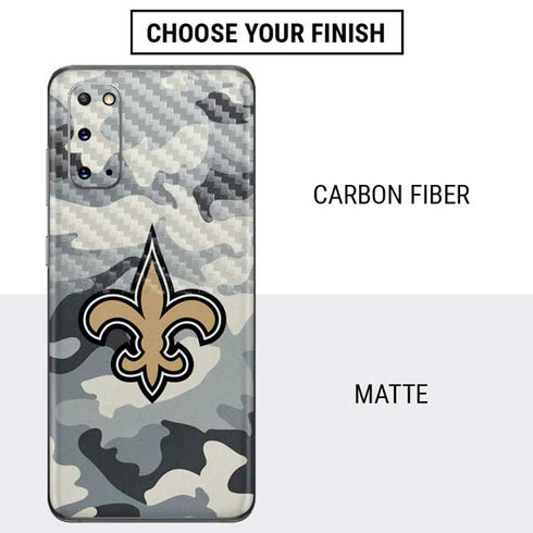 NFL New Orleans Saints Camo Galaxy S20 Skin