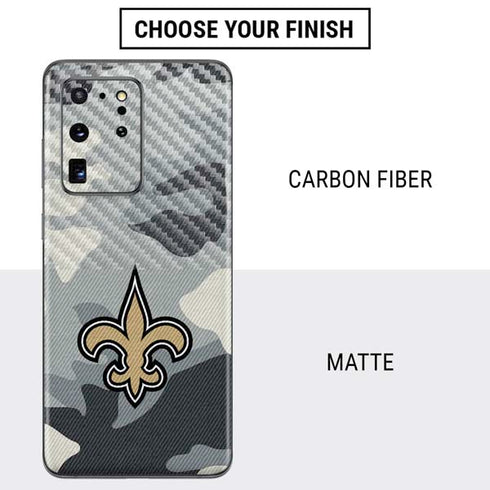 NFL New Orleans Saints Camo Galaxy S20 Ultra 5G Skin