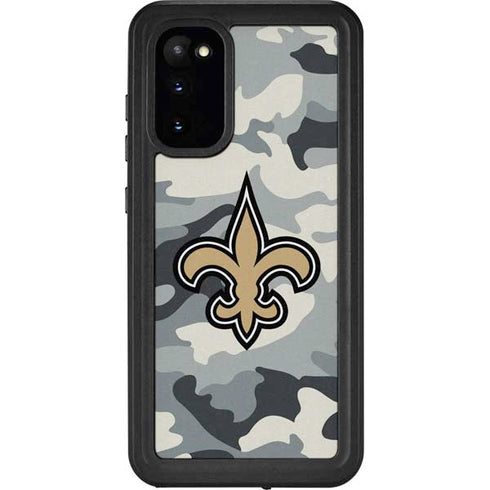 NFL New Orleans Saints Camo Galaxy S20 Waterproof Case