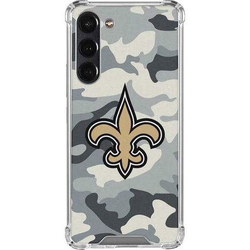 NFL New Orleans Saints Camo Galaxy S24 FE Clear Case