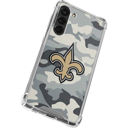 NFL New Orleans Saints Camo Galaxy S24 FE Clear Case