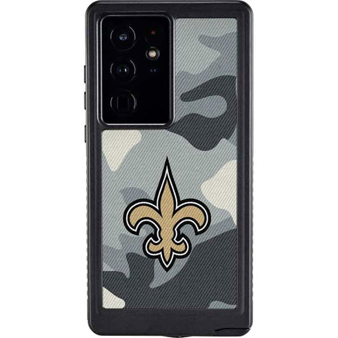 NFL New Orleans Saints Camo Galaxy S24 Ultra Waterproof Case