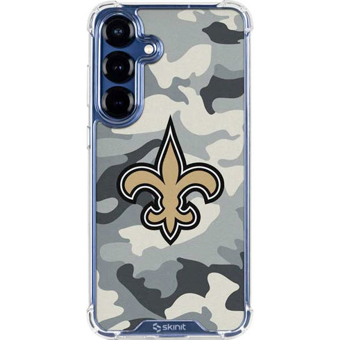 NFL New Orleans Saints Camo Galaxy S25 Clear Case