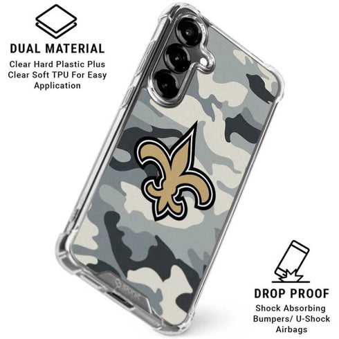NFL New Orleans Saints Camo Galaxy S26 Clear Case