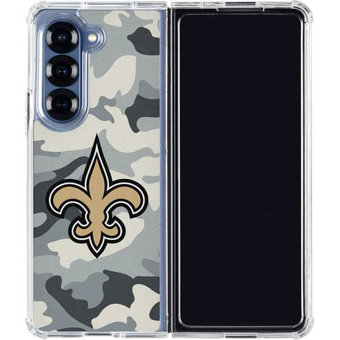 NFL New Orleans Saints Camo Galaxy Z Fold6 Clear Case