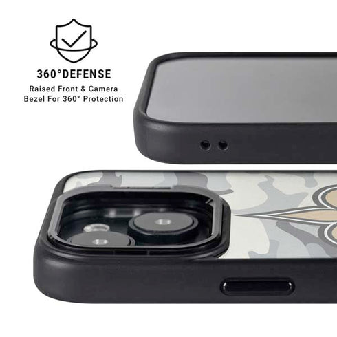 NFL New Orleans Saints Camo iPhone 14 Kickstand Case