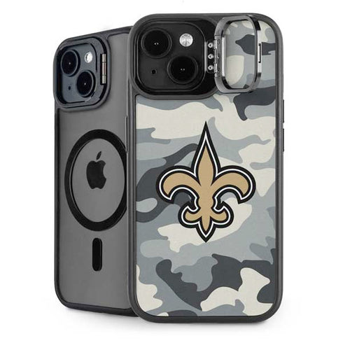 NFL New Orleans Saints Camo iPhone 14 Plus Kickstand Case