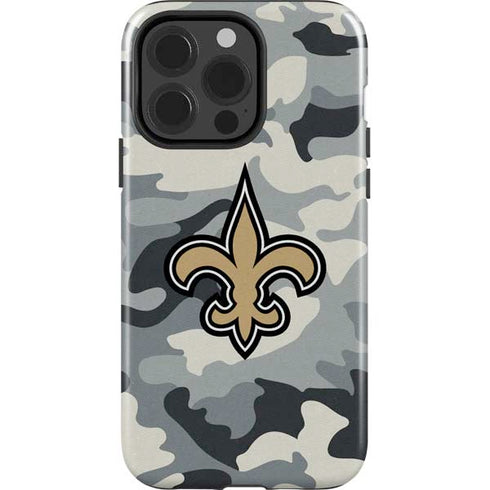 NFL New Orleans Saints Camo iPhone 15 Pro Impact Case