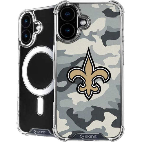 NFL New Orleans Saints Camo iPhone 16 MagSafe Case