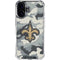 NFL New Orleans Saints Camo iPhone 16 Plus Clear Case