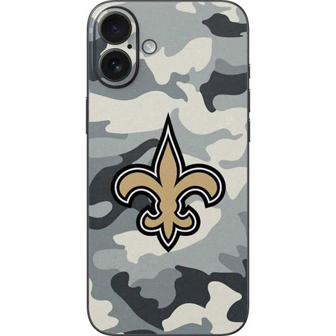 NFL New Orleans Saints Camo iPhone 16 Plus Skin