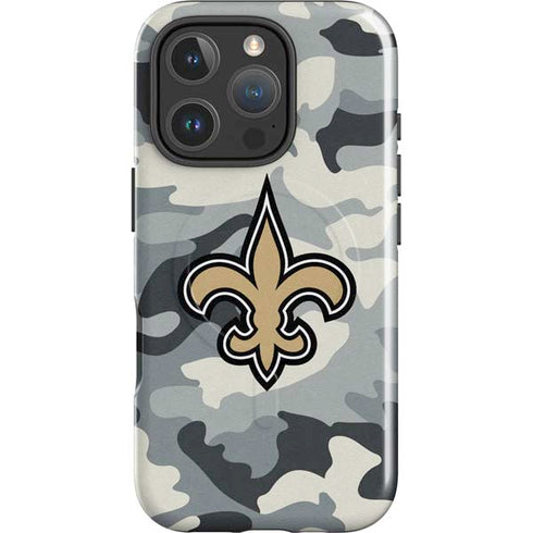 NFL New Orleans Saints Camo iPhone 16 Pro Magsafe Impact Case
