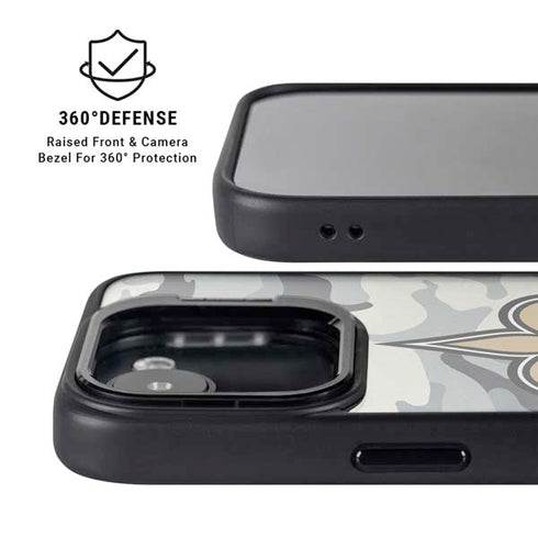 NFL New Orleans Saints Camo iPhone 16e Kickstand Case