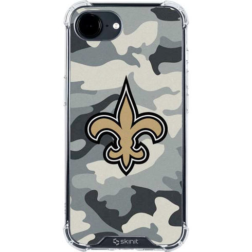 NFL New Orleans Saints Camo iPhone 16e Clear Case
