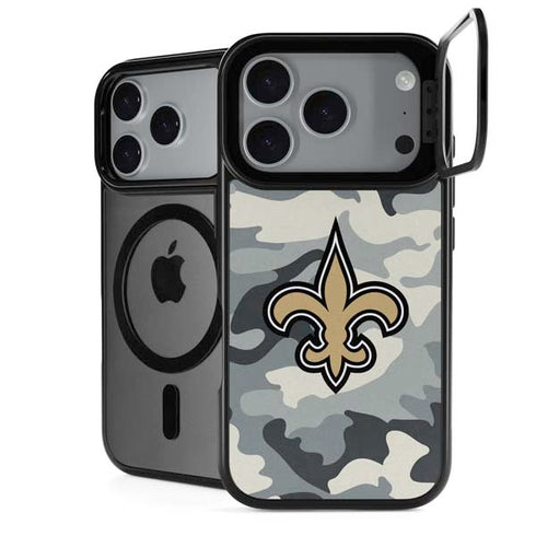NFL New Orleans Saints Camo iPhone 18 Pro Kickstand Case