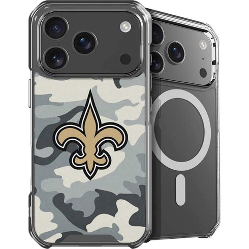 NFL New Orleans Saints Camo iPhone 18 Pro MagSafe Case