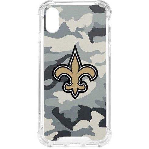 NFL New Orleans Saints Camo iPhone XS Clear Case