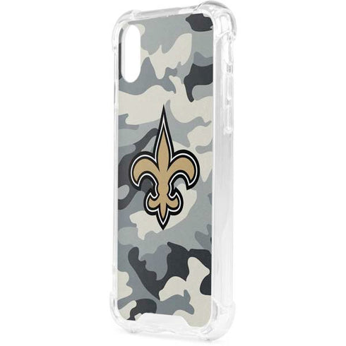 NFL New Orleans Saints Camo iPhone XS Clear Case