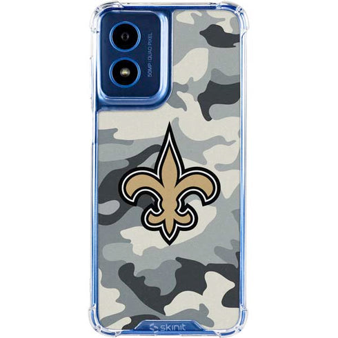 NFL New Orleans Saints Camo Moto G 5G (2024) Clear Case