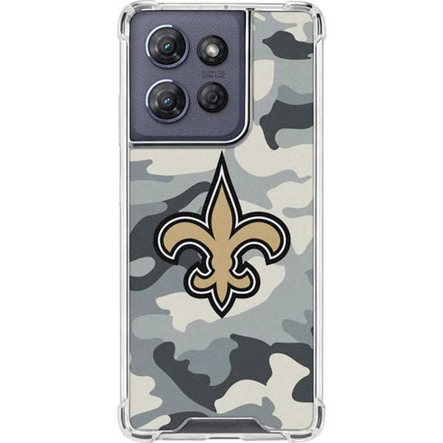 NFL New Orleans Saints Camo Moto G Power 5G (2025) Clear Case