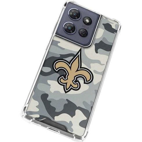 NFL New Orleans Saints Camo Moto G Power 5G (2025) Clear Case
