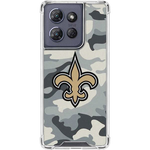 NFL New Orleans Saints Camo Moto G Stylus 5G (2025) Clear Case