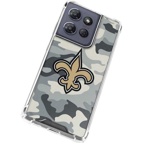NFL New Orleans Saints Camo Moto G Stylus 5G (2025) Clear Case