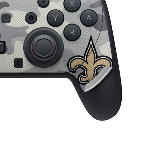 NFL New Orleans Saints Camo Nintendo Switch 2 (2025) Pro Controller Skin