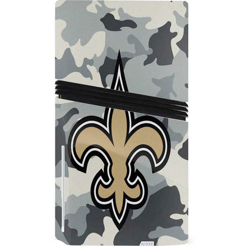 NFL New Orleans Saints Camo PS5 Pro Disk Console Skin