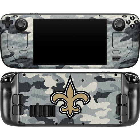 NFL New Orleans Saints Camo Steam Deck Handheld Gaming Computer OLED Skin