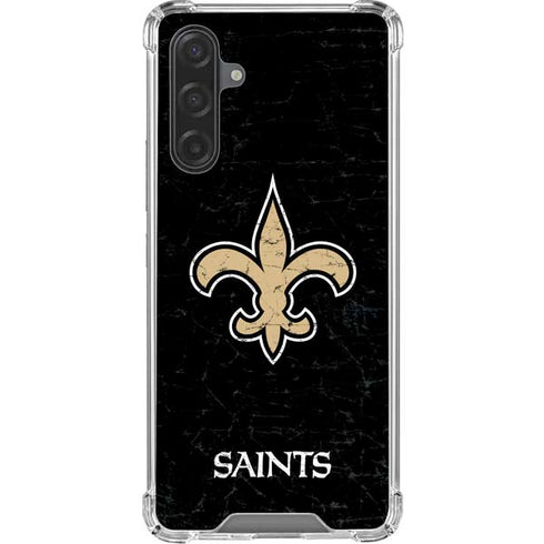 NFL New Orleans Saints Distressed Galaxy A17 Clear Case