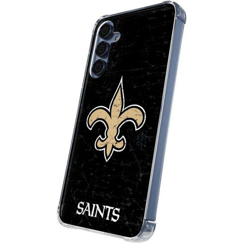 NFL New Orleans Saints Distressed Galaxy A35 5G Clear Case