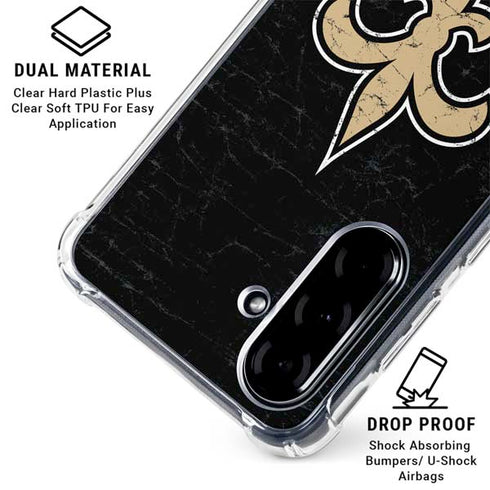 NFL New Orleans Saints Distressed Galaxy A36 5G Clear Case