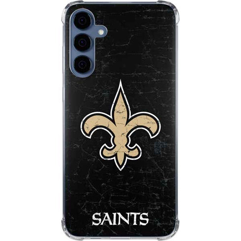 NFL New Orleans Saints Distressed Galaxy A55 5G Clear Case
