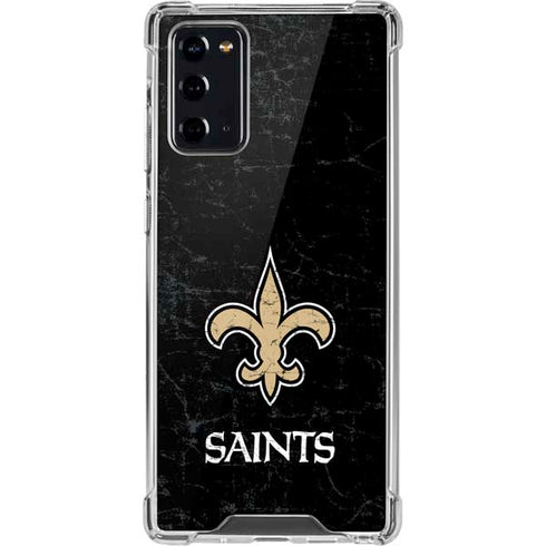 NFL New Orleans Saints Distressed Galaxy Note20 5G Clear Case
