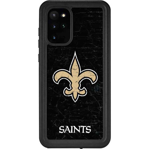 NFL New Orleans Saints Distressed Galaxy S20 Plus Waterproof Case