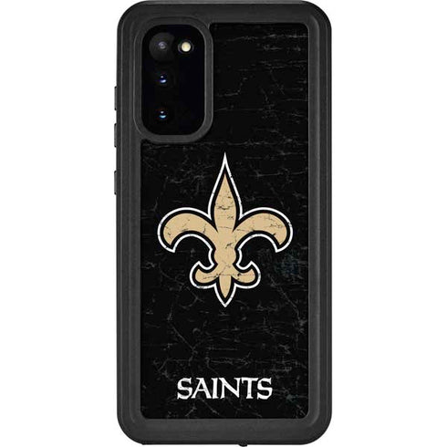 NFL New Orleans Saints Distressed Galaxy S20 Waterproof Case