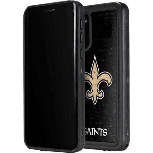 NFL New Orleans Saints Distressed Galaxy S20 Waterproof Case
