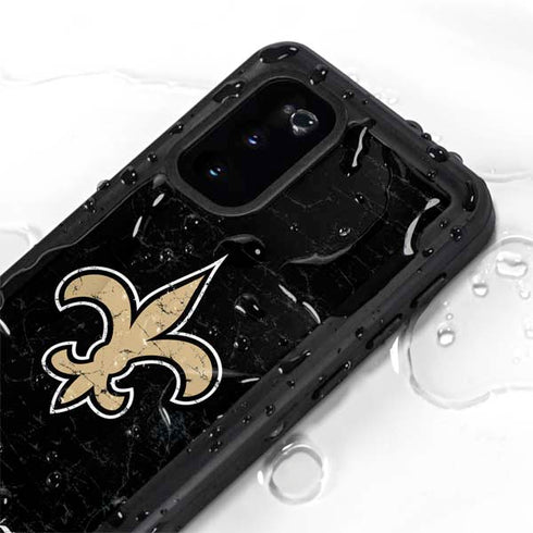 NFL New Orleans Saints Distressed Galaxy S20 Waterproof Case