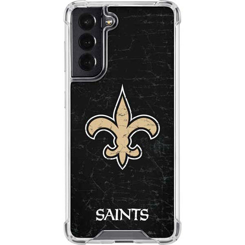 NFL New Orleans Saints Distressed Galaxy S22 Clear Case