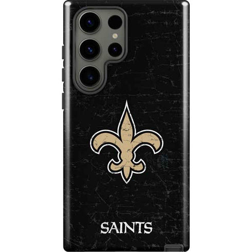 NFL New Orleans Saints Distressed Galaxy S23 Ultra Pro Case