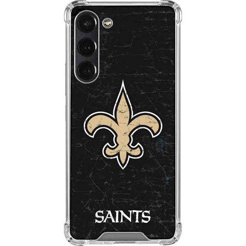 NFL New Orleans Saints Distressed Galaxy S24 FE Clear Case