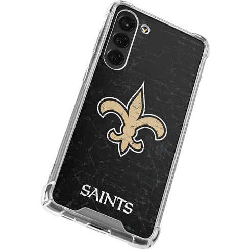 NFL New Orleans Saints Distressed Galaxy S24 FE Clear Case